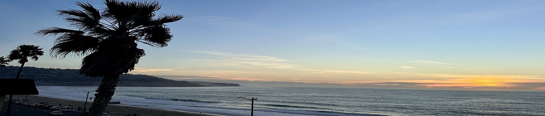 Panoramic view of Redondo Beach from Shoreline Villas, showcasing the ocean and coastline
